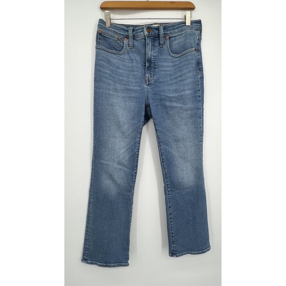 Madewell Cali Demi-Boot Jeans Womens 28 Blue Denim Cropped Stretch Preppy